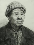 北京畫室素描人像老年婦女范畫賞